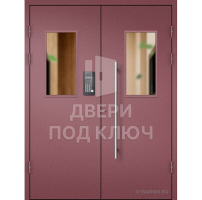 Двустворчатая металлическая техническая дверь в подъезд ДПК-13822
