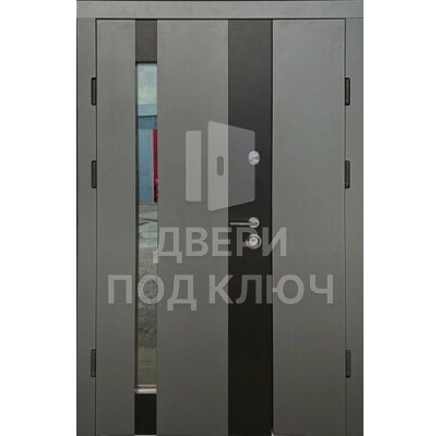 Входная классическая дверь с окном в дом ДПК-11246